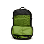Mueslii travel backpack, made of PU coated waterproof nylon, color black, inside view.