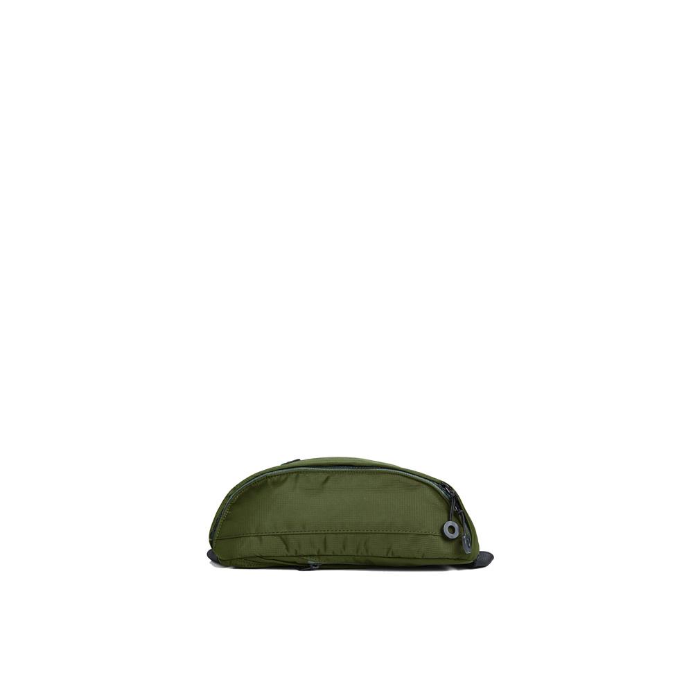 Mueslii puffer waist bag, made of high density nylon and Ykk zips, color green, large size.