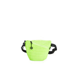Mueslii puffer waist bag, small size, made of high density nylon and Ykk zips, color green fluo pop, small size.