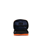 Mueslii tech case, made of PU coated waterproof nylon, color orange, inside view.