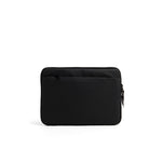 Mueslii A4 document- tech holder,  made of PU coated waterproof nylon, color black, back view.