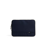 Mueslii A4 document- tech holder,  made of PU coated waterproof nylon, color midnight blue, front view.