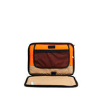 Mueslii A4 document- tech holder,  made of PU coated waterproof nylon, color sand, inside view.