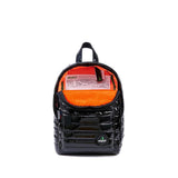 Mueslii original puffer Mini pack made of high density nylon and Ykk zips, color metal black, inside view.