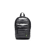 Mueslii original puffer Mini pack made of high density nylon and Ykk zips, color black, front view.