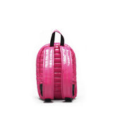 Mueslii original puffer Mini pack made of high density nylon and Ykk zips, color rose, back view.