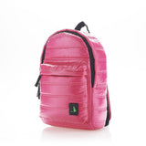 Mueslii original puffer daily backpack made of high density nylon and Ykk zips, color persian pink. Zippered front pocket & inner pocket.