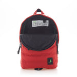 Mueslii original puffer daily backpack made of high density nylon and Ykk zips, color red, inside view.