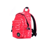 Mueslii original puffer extra small pack made of high density nylon and Ykk zips, color  pink red. Material: waterproof “metal” coated nylon. 