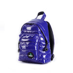 Mueslii original puffer extra small pack made of high density nylon and Ykk zips, color blue, zippered front pocket.