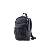 Mueslii original puffer Mini pack made of high density nylon and Ykk zips, color navy denim, color blue, side view.