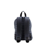 Mueslii original puffer Mini pack made of high density nylon and Ykk zips, color navy denim, back view.