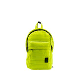 Mueslii original puffer Mini pack made of high density nylon and Ykk zips, color reflective yellow, front view.