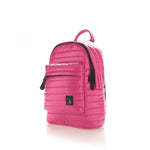 Mueslii original puffer medium and small backpack made of high density nylon and Ykk zips, color rose, Cordura® shoulder straps.