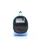 Mueslii original puffer Mini pack made of high density nylon and Ykk zips, color light blue, inside view.