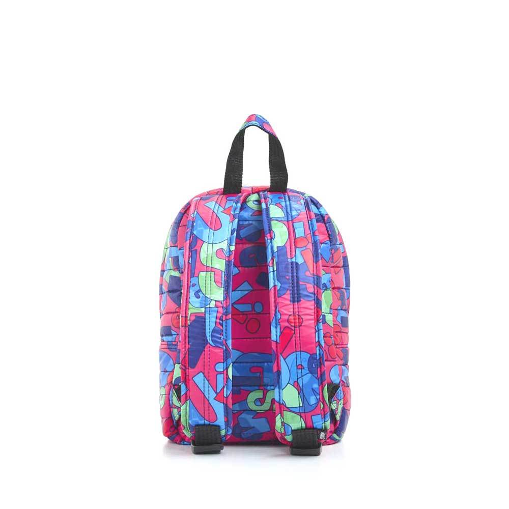 Mueslii original puffer Mini pack made of high density nylon and Ykk zips, mueslii camo, back view.