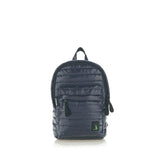 Mueslii original puffer Mini pack made of high density nylon and Ykk zips, color blue, front view.