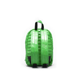 Mueslii original puffer Mini pack made of high density nylon and Ykk zips, color jungle green, back view.
